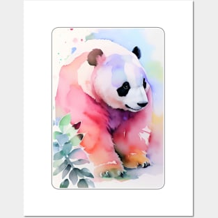 Panda Watercolor Portrait 1 Posters and Art